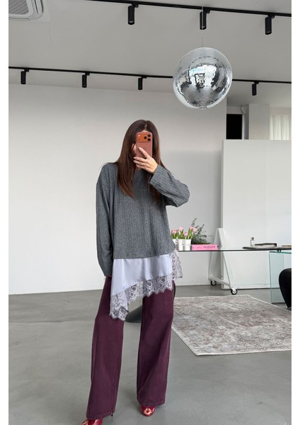 Üzeri Işlemeli Wideleg Jean