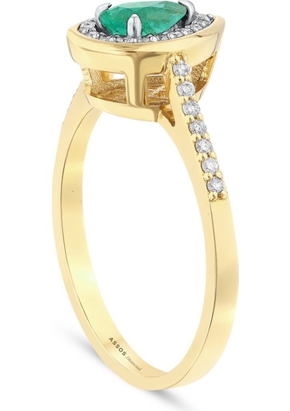 0.19 Karat Zümrüt Taşlı Pırlanta Yüzük fiyatları