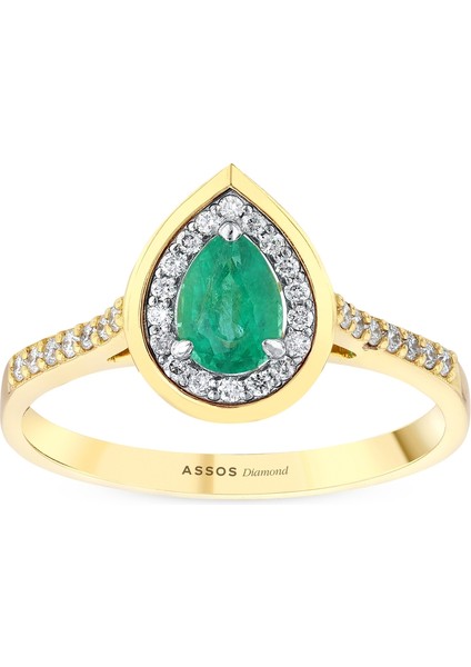 0.19 Karat Zümrüt Taşlı Pırlanta Yüzük fırsatları