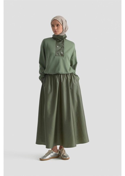 Çıtçıt Detaylı Örme Takım 25KD4007 Haki fiyatları