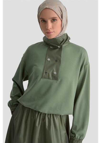 Çıtçıt Detaylı Örme Takım 25KD4007 Haki modelleri