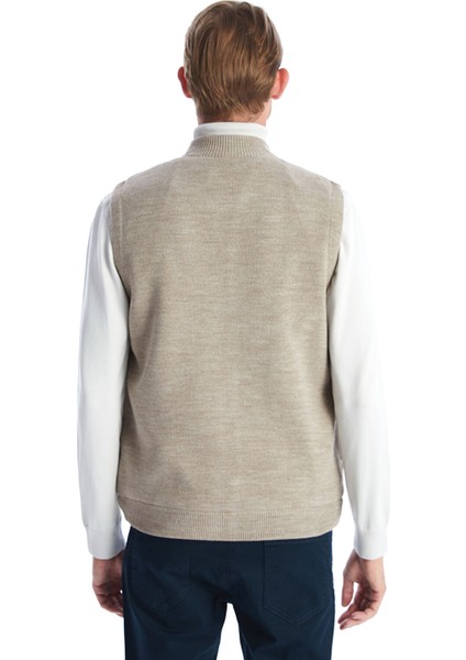 Yeni Sezon Standart Kalıp Dik Yaka Erkek Triko Yelek fırsatları