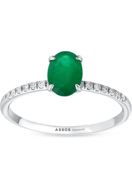 0.08 Karat Zümrüt Taşlı Pırlanta Yüzük