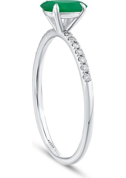 0.08 Karat Zümrüt Taşlı Pırlanta Yüzük fiyatları