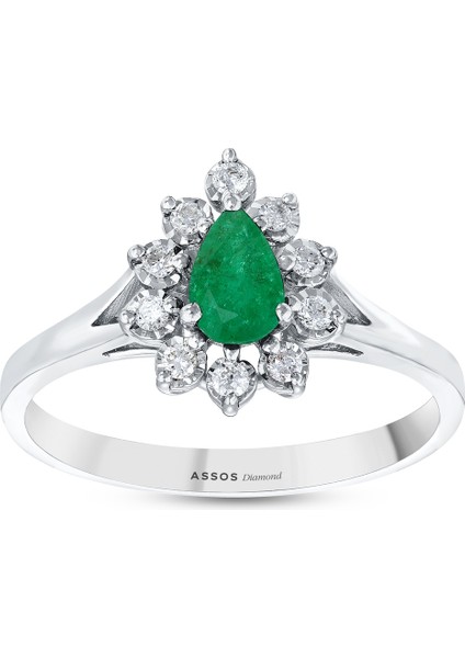 0.13 Karat Zümrüt Taşlı Pırlanta Yüzük fırsatları