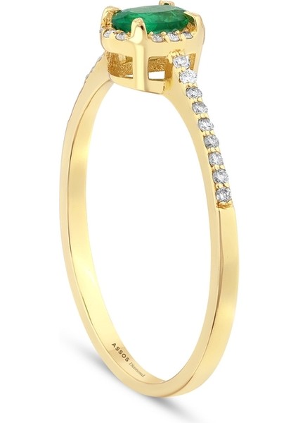 0.10 Karat Zümrüt Taşlı Pırlanta Yüzük fiyatları