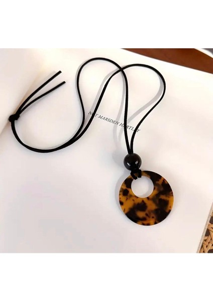 Yeni Leopar Baskı Yuvarlak Kolye Kolye Uzun Asılı Halat fiyatları