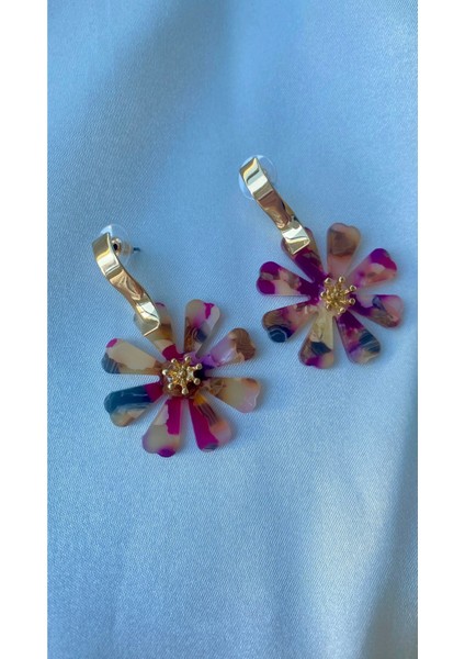 Özel Seri Gold Detaylı Çiçek Küpe fiyatları