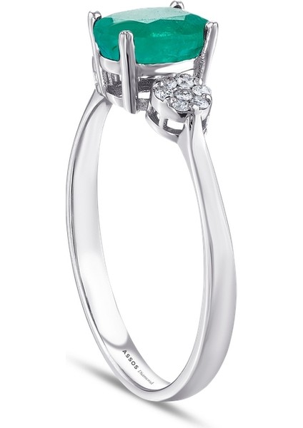 0.10 Karat Zümrüt Taşlı Pırlanta Yüzük