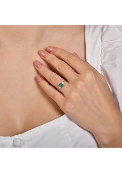 0.10 Karat Zümrüt Taşlı Pırlanta Yüzük fiyatları