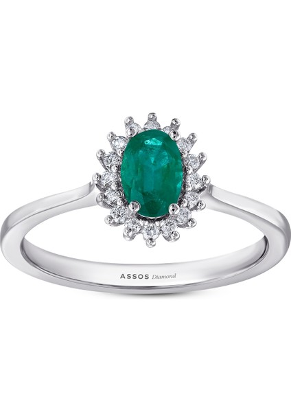 0.13 Karat Zümrüt Taşlı Pırlanta Yüzük modelleri