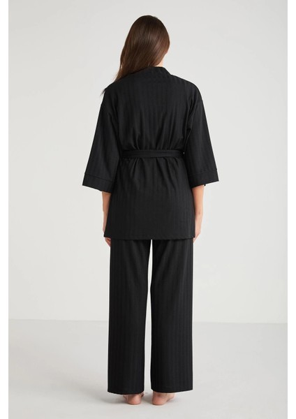 Penye Mood 3lü Kısa Kol Sabahlık Pijama Takımı fırsatları