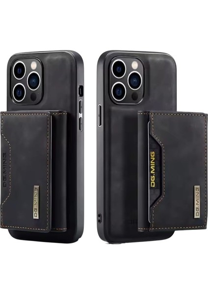Iphone Uyumlu Hakiki Deri Ming Mıknatıslı Magsafe Kartlıklı Cüzdanlı Kılıf