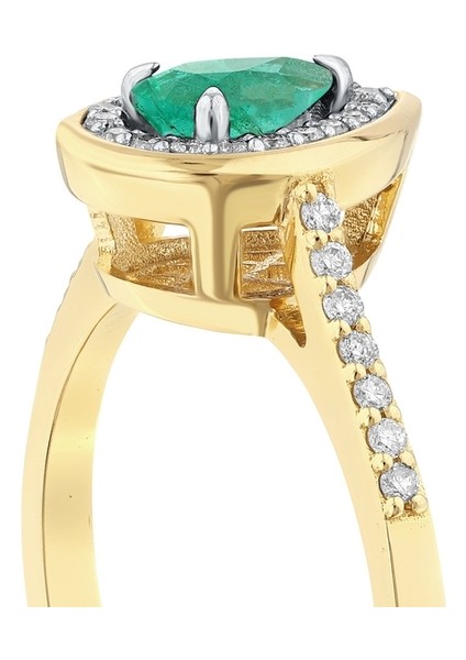 0.19 Karat Zümrüt Taşlı Pırlanta Yüzük indirimleri