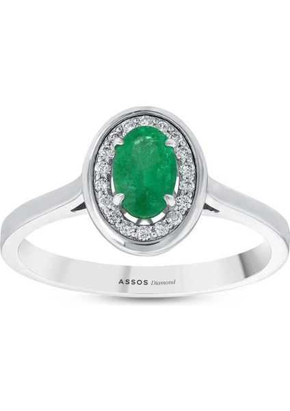 0.10 Karat Zümrüt Taşlı Pırlanta Yüzük