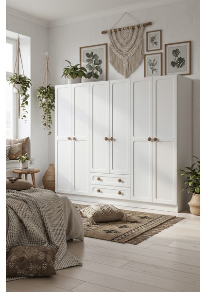 6 Kapak 2 Çekmece Gardırop modelleri