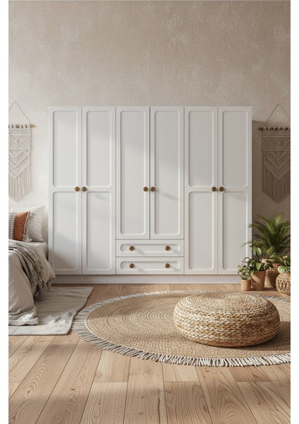 6 Kapak 2 Çekmece Gardırop fırsatları