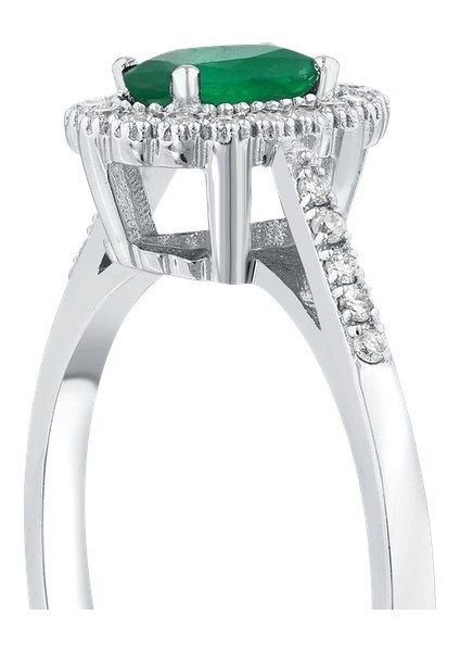 0.20 Karat Zümrüt Taşlı Pırlanta Fantezi Yüzük indirimleri