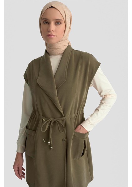 Yelekli Örme Takım 25KD1802 Haki