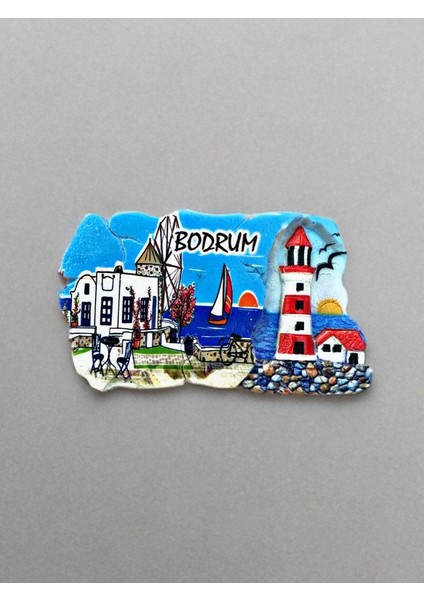 Bodrum Temalı Kabartmalı Polyester Magnet. 9cm x 5cm (KOD:1029)