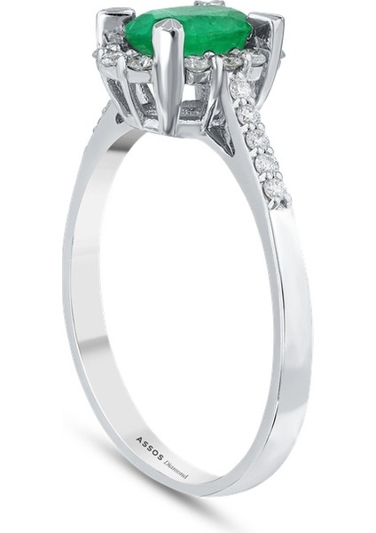 0.16 Karat Zümrüt Taşlı Pırlanta Yüzük fiyatları