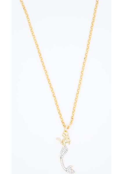 Mermaid Kolye – 14 Ayar Altın Kaplama, Zirkon Taşlı Denizkızı Figürlü fiyatları