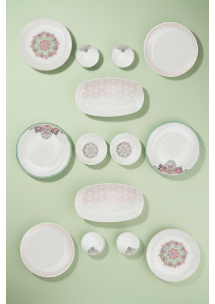 Moderna - 14 Parça Kahvaltı Takımı Pink