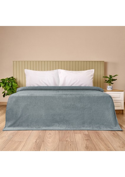 Sherpa Çift Kişilik Battaniye - Gri - 180X220 cm