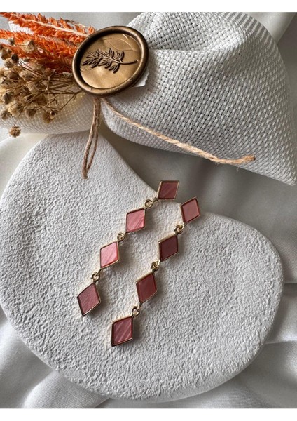 Özel Tasarım Kare Taşlı Sallantılı Küpe fiyatları