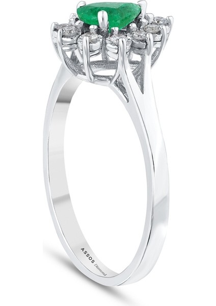 0.12 Karat Zümrüt Taşlı Pırlanta Yüzük fiyatları