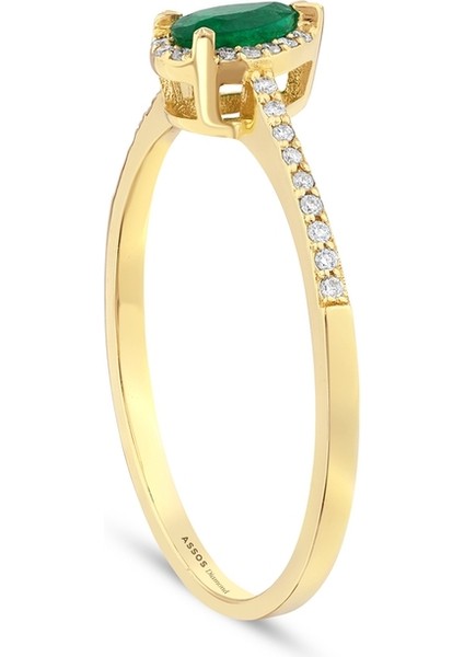 0.10 Karat Zümrüt Taşlı Pırlanta Yüzük fiyatları