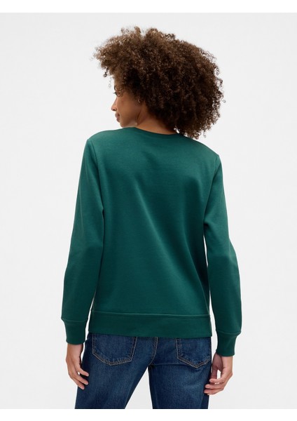 Kadın Koyu Yeşil Relaxed Gap Logo Sweatshirt indirimleri