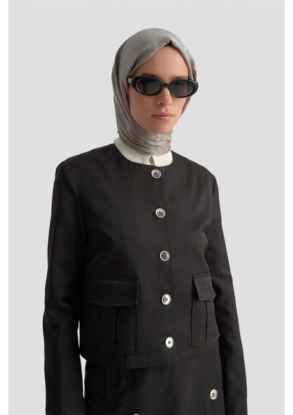 Düğme Detaylı Ceket Takım 25KD1705 Siyah modelleri