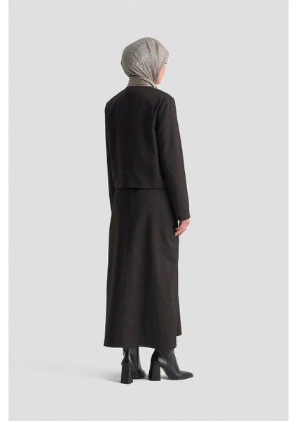 Düğme Detaylı Ceket Takım 25KD1705 Siyah