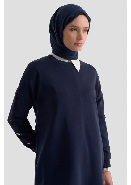 Aksesuar Detaylı Örme Takım 25KD1806 Lacivert