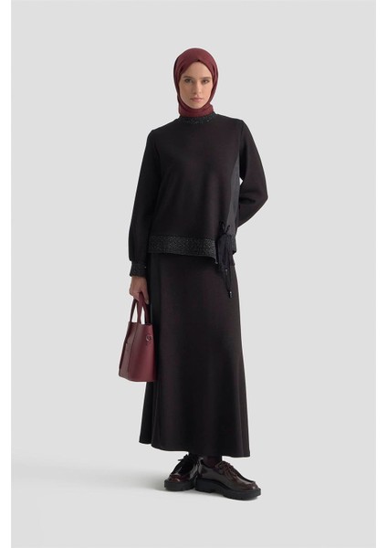 Taşlı Örme Takım 25KD2103 Siyah fiyatları