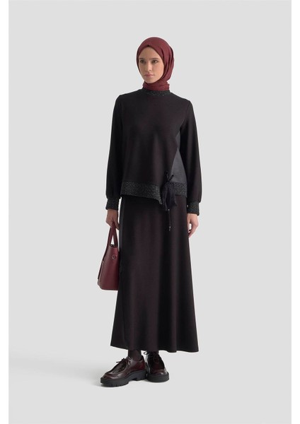 Taşlı Örme Takım 25KD2103 Siyah modelleri