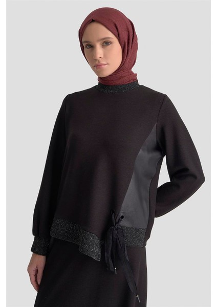 Taşlı Örme Takım 25KD2103 Siyah fırsatları