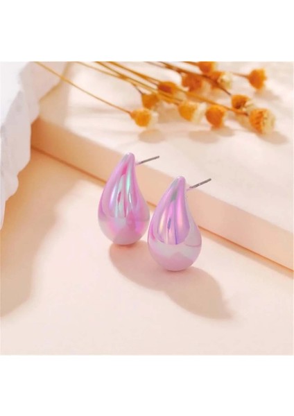 Sedef Janjanlı Bombeli Damla Küpe