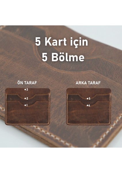 El Yapımı Hakiki Deri 5 Bölmeli Slim Kartlık Cüzdan Kahverengi - Unisex Kredi Kartı ve Kimlik Cüzdanı indirimleri