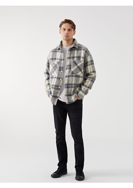 Yeni Sezon Rahat Kalıp Uzun Kollu Ekose Erkek Gömlek Ceket fiyatları