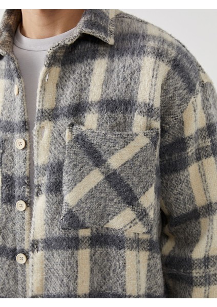 Yeni Sezon Rahat Kalıp Uzun Kollu Ekose Erkek Gömlek Ceket modelleri