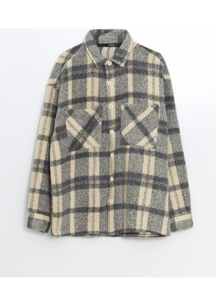 Yeni Sezon Rahat Kalıp Uzun Kollu Ekose Erkek Gömlek Ceket indirimleri