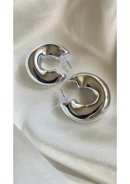 Kıvrımlı Gümüş Halka Küpe fiyatları