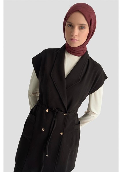 Yelekli Örme Takım 25KD1802 Siyah