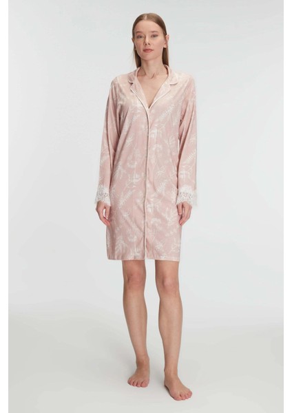 Arias Closet Cotton Modal Uzun Kol Gecelik