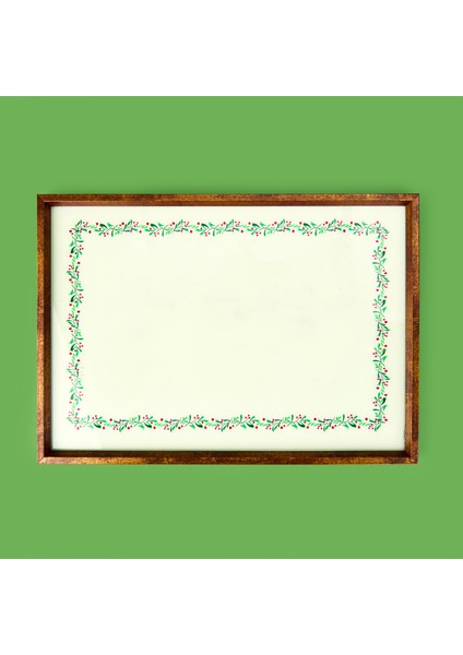 Deco Dantel Desenli Dekoratif Tepsi - Yeşil / Krem - 28,5X41 cm fiyatları