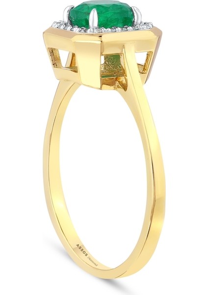 0.10 Karat Zümrüt Taşlı Pırlanta Yüzük fiyatları