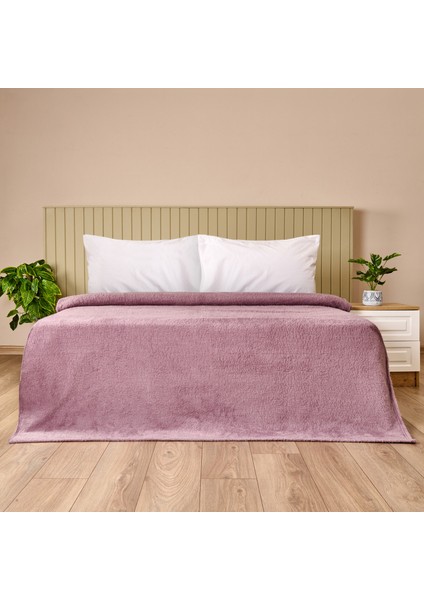 Sherpa Çift Kişilik Battaniye - Mürdüm - 180X220 cm
