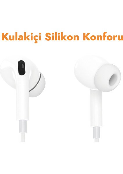 Samsung A70 / A71 / A72 / A73 / M21 / M51 / S23 / S24 / S25 Ultra Uyumlu Silikonlu Type-C Kulaklık fiyatları